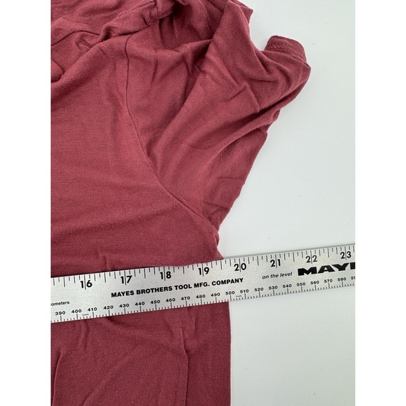 Clyde and Baxter Women's Short Sleeve Blouse Tie Front Maroon Red Size XL - Picture 9 of 10